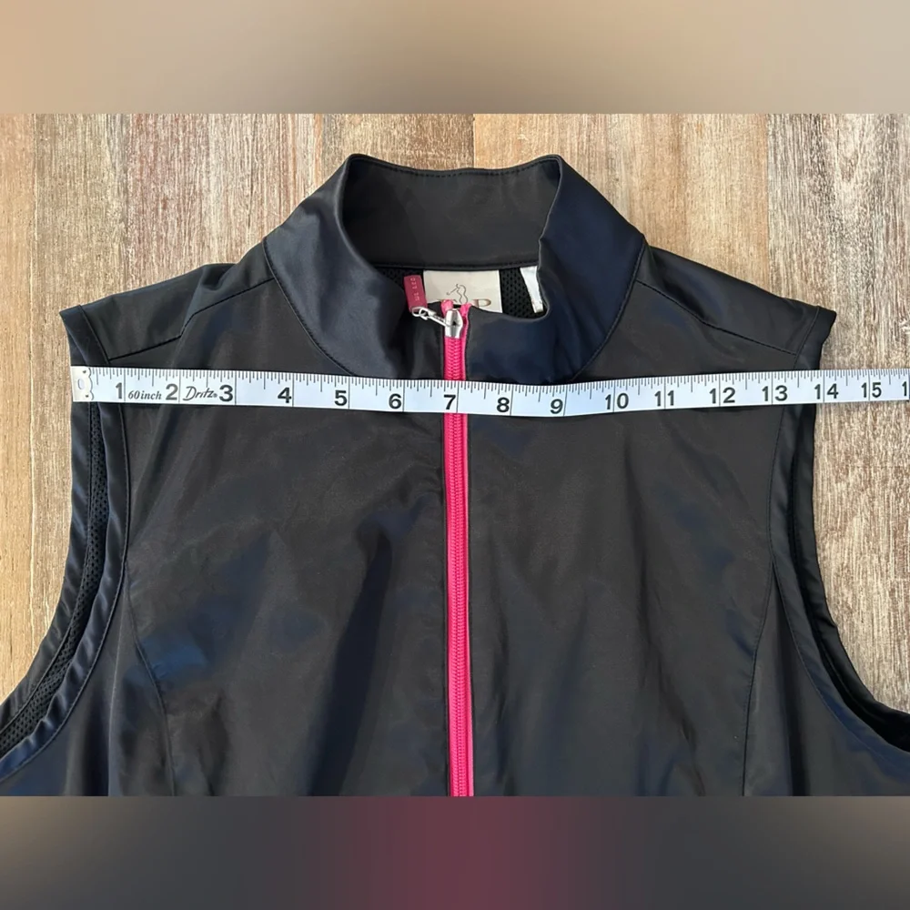 EP Pro Poppy‎ Hills Golf Vest  Women's Size Small Black with Pink Accents